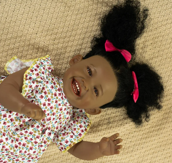 "Sasha" - Afro Reborn Baby Girl 24"/60cm - Handmade Doll